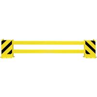 Regalschutz-Planken-Set mit Eck-Anfahrschutz für Doppelregal, Breite 2300 – 2700 mm
