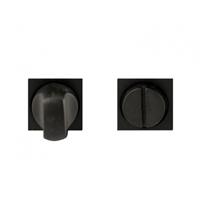 Hardbrass WC-garnituur minimal 2mm vierkant - zwart