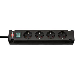 Brennenstuhl Bremounta 1150650114 x4 Schuko Power Strip with Safety Switch, 1.5m (Black)