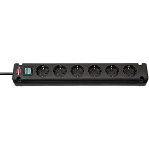 Brennenstuhl Bremounta 1150650316 x6 Schuko Power Strip with Safety Switch, 3m (Black)