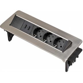 brennenstuhl Indesk stekkerdoos 3-voudig + 2x USB
