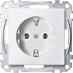 MERTEN System M Steckdose 1f polarweiÃ matt Unterputz horizontal/vertikal IP20 Zentralplatte