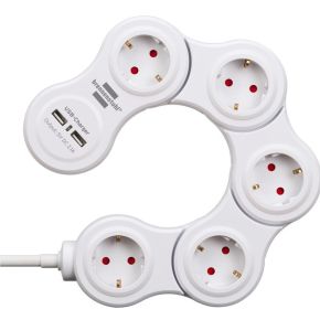 Brennenstuhl Vario Power 1155350210 Adjustable Power Strip, x5 Schuko, 1.4m