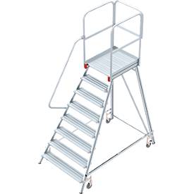 Aluminium platform met wielen, eenzijdig, 8 treden