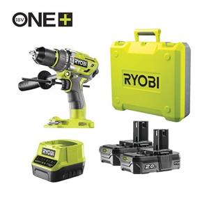 Ryobi R18PD7-220B ONE+ 18V Li-ion accu Klopboor-/schroefmachine set (2x 2.0Ah accu) in koffer - Koolborstelloos