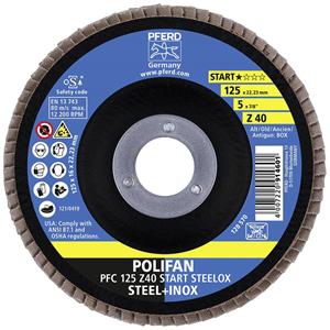 Fächerscheibe POLIFAN Z BOX D.125mm K.Z-40 kon.INOX ZK 10er Box PFERD