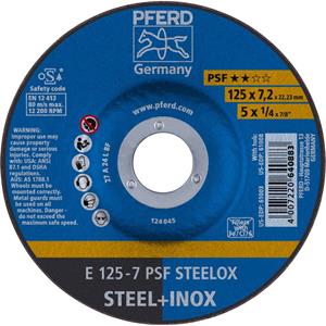 PFERD 62012640 Psf Steelox Afbraamschijf gebogen Diameter 125 mm Boordiameter 22.23 mm 10 stuk(s)