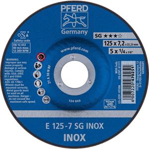 Pferd 62212623 Afbraamschijf E 125-7 SG INOX Ã 125 mm 10 stuks