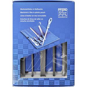 PFERD 11801520 Werkplaatsvijlenset verschillende kappen in PVC-roltas incl. kartonnen doosje Lengte 200 mm 1 stuk(s)