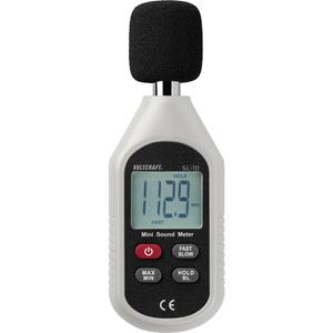 Voltcraft Decibelmeter SL-10 30 - 130 dB 31.5 Hz - 8 kHz Kalibratie Fabrieksstandaard (zonder certificaat)