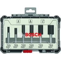 Bosch 2607017467 6-delige Frezenset in cassette - Rechte schacht - 1/4"