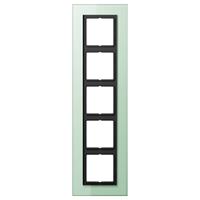 Jung LS plus afdekraam 5-voudig glas mint