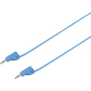 Voltcraft Hochflexible Messleitung [Lamellenstecker 2mm - Lamellenstecker 2 mm] 0.90m Blue MSB-200 2.2A