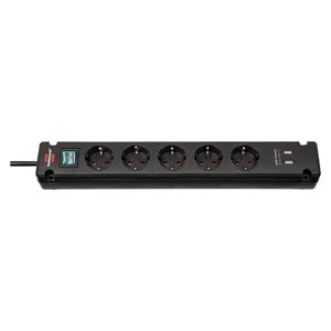 Brennenstuhl Bremounta 5-way USB, black