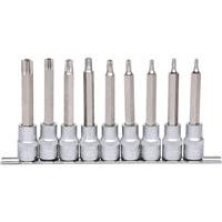 KS Tools 1/2'' Bit-Stecknuss-Satz lang Torx mit Stirnlochbohrung, VE 2 Stk 9 Teile