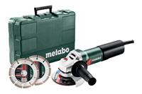 metabo WQ1100-125 Set 1100W Kleine Haakse Slijper met 2 Diamantzaagbladen in Koffer - 610035510