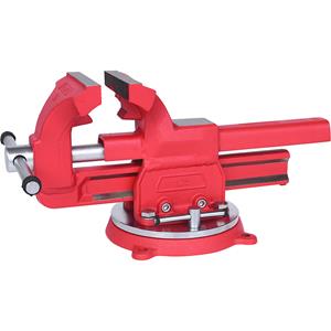 kstools KS Tools Parallelbankschroef met draaiplateau, beklengte = 120 mm, met pijpklembekken