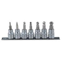 KS Tools 3/8'' Bit-Stecknuss-Satz Innensechskant mit Kugelkopf, VE 3 Stk 7 Teile