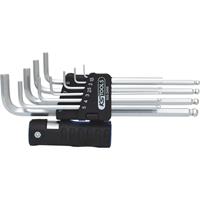 KS Tools 3-in-1-Winkelstiftschlüssel-Satz XL Innensechskant mit Kugelkopf, metrisch 10 Teile, VE 3 Stk