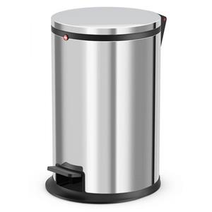 Hailo Pure M 0517-010 Afvalbak 12 l RVS (Ø x h) 263 mm x 435 mm Zilver Voetpedaal 1 stuk(s)