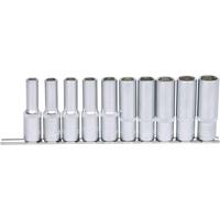 KS Tools 1/2'' Sechskant-Stecknuss-Satz lang Flank Traction, VE 3 Stk 10 Teile