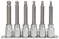 KS Tools 1/2'' Bit-Stecknuss-Satz Innensechskant mit Kugelkopf, VE 2 Stk 6 Teile