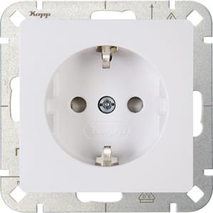 Kopp 920602002 Wandcontactdoos met randaarde Inzetstuk 1-voudig HK05 Arctisch-wit