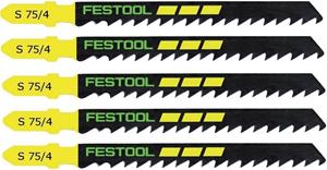 Festool S 75/4/5 WOOD Basic Stichsägeblatt 5 Stk. ( 204305 ) geschränkte Zähne für schnellen Schnitt, HCS Stahl