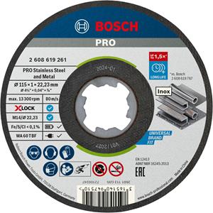 Bosch 2608619266 X-Lock Slijpschijf Standard for Inox in blik - Recht - 115mm (10st)