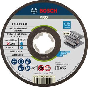 Bosch 2608619260 X-Lock Slijpschijf Expert for Inox - Recht - 115mm