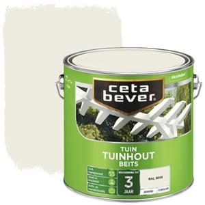 CetaBever tuinhoutbeits dekkend RAL 9010 gebroken wit zijdeglans 750 ml