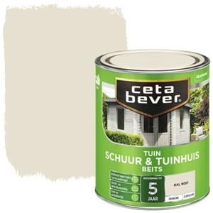 CetaBever schuur- & tuinhuis beits dekkend RAL 9001 crème wit 750 ml