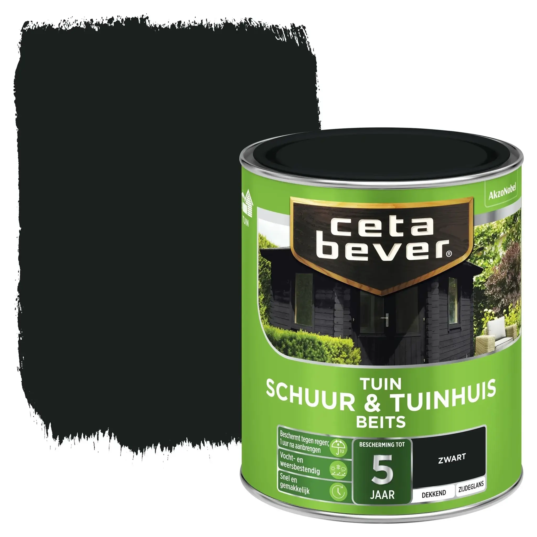 CetaBever tuinbeits schuur & tuinhuis dekkend zwart 750 ml