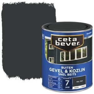 CetaBever snel beits gevel & kozijn dekkend RAL 7021 zwartgrijs zijdemat 750 ml