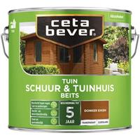 CetaBever tuinbeits schuur & tuinhuis transparant donker eiken zijdeglans 2,5 l