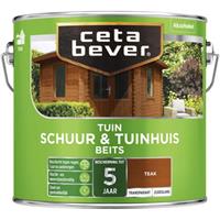 CetaBever tuinbeits schuur & tuinhuis transparant teak zijdeglans 2,5 l