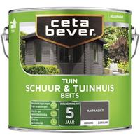 CetaBever tuinbeits schuur & tuinhuis dekkend antraciet zijdeglans 2,5 l