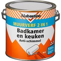 Alabastine 2in1 muurverf badkamer en keuken schimmelbestendig 2,5 l