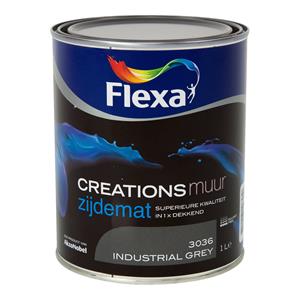 Flexa Creations muurverf industrial grey zijdemat 1 liter