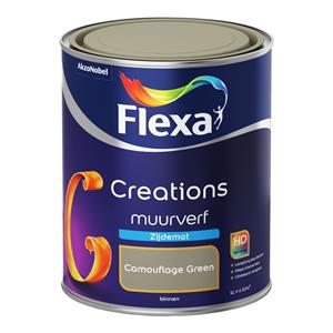 Flexa Creations muurverf camouflage green zijdemat 1 liter