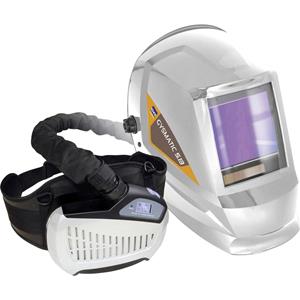 gys 5/13 AIR TRUE COLOR XXL Schweißerschutzhelm mit Gebläse-Atemschutzsystem Weiß EN 166,