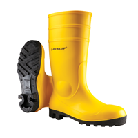 Würth MODYF Dunlop S5 Sicherheitsgummistiefel: Der antistatische Arbeitsgummistiefel ist in Gelb verfügbar. Der wasserdichte Gummistiefel ist perfekt