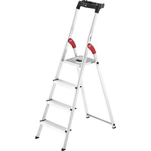 Trapladder met treden Hailo L60, EN 131, met multifunctionele schil & gewrichtsbescherming, tot 150 kg, verschillende varianten