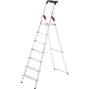 Trapladder Hailo L60, EN 131, met multifunctionele schaal en scharnierbescherming, tot 150 kg, 7 treden