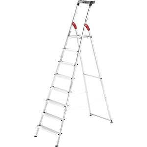 Trapladder Hailo L60, EN 131, met multifunctionele schaal en scharnierbescherming, tot 150 kg, 8 treden