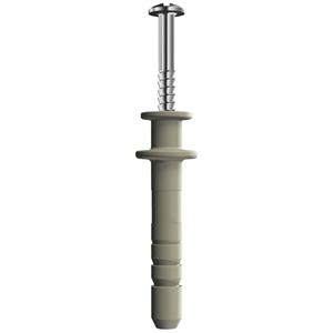 obobettermann OBO BetteRMANN Schlagdübel mit Doppelflansch 6x35mm, PA, grauweiß RAL 9002