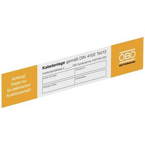 OBO Bettermann KS-E DE - Wall text plate for fire partitioning KS-E DE