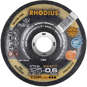 Rhodius XTK6 EXACT 210829 Doorslijpschijf gebogen 125 mm 22.23 mm 1 stuks