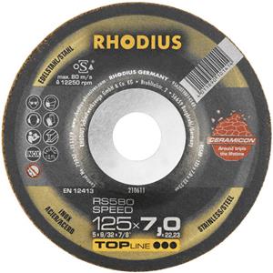 Afbraamschijf gebogen 125 mm 22.23 mm Rhodius RS580 SPEED 210611 1 stuks