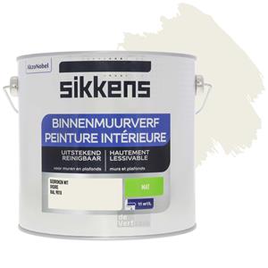 Sikkens muurverf binnen mat ral 9010 gebroken wit 2,5 l